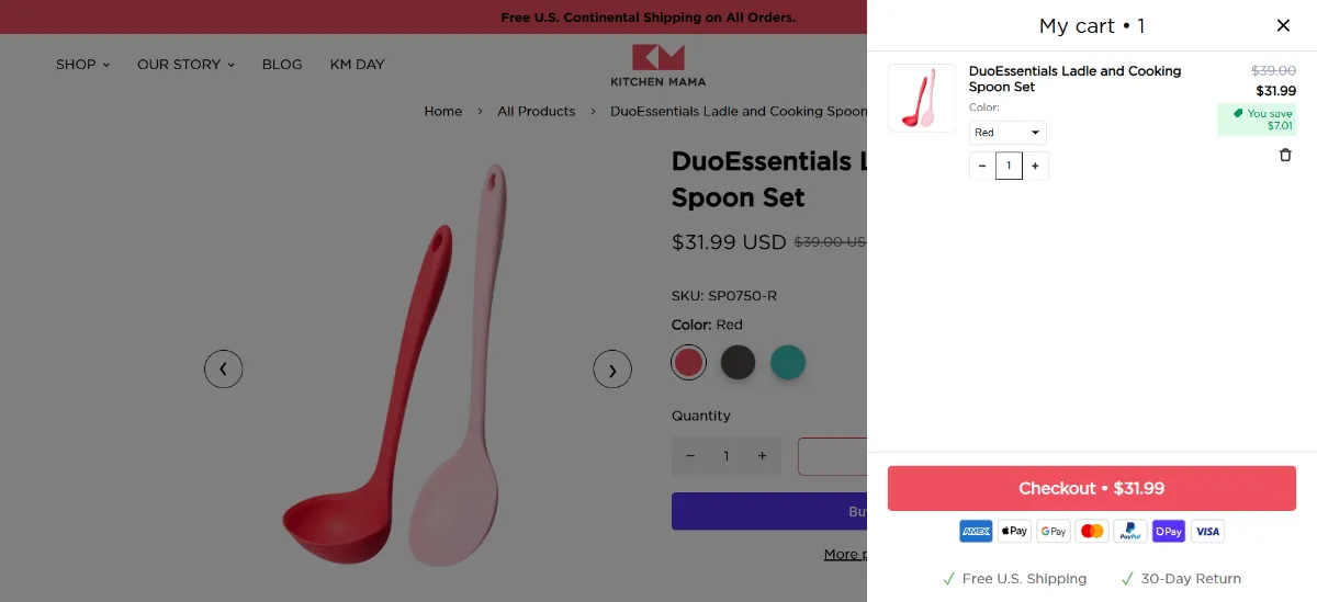 Step 2: Open your cart