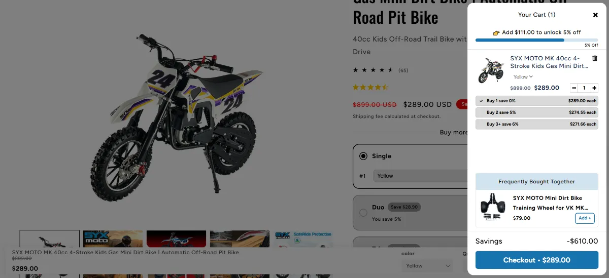 Step 2: Open your cart