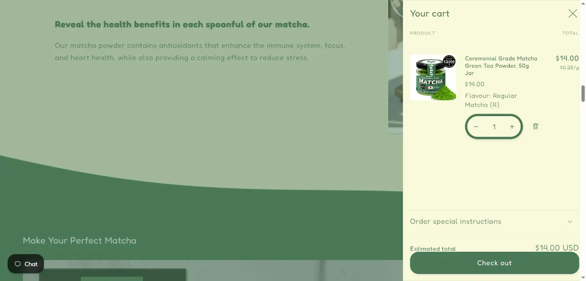 Step 2: Open your cart
