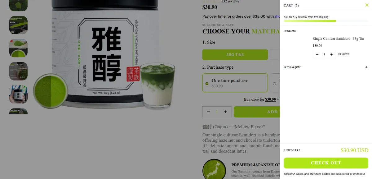 Step 2: Open your cart