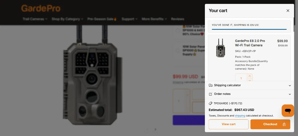Step 2: Open your cart