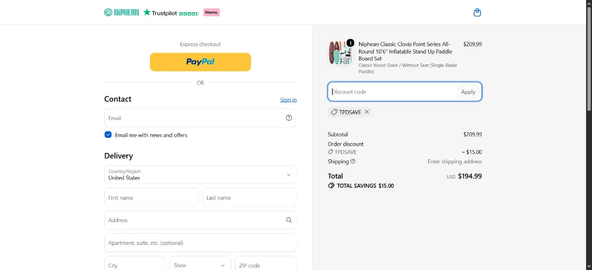 Where to enter the Ablyea discount code at checkout