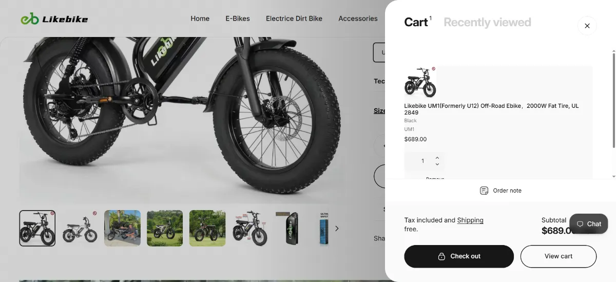 Step 2: Open your cart