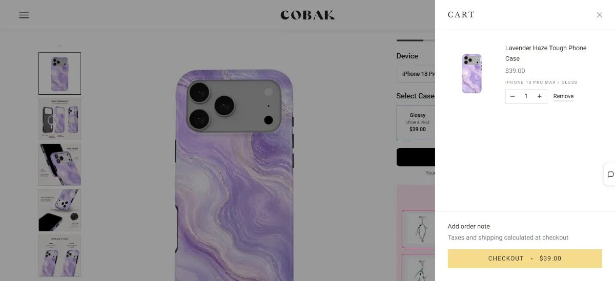 Step 2: Open your cart