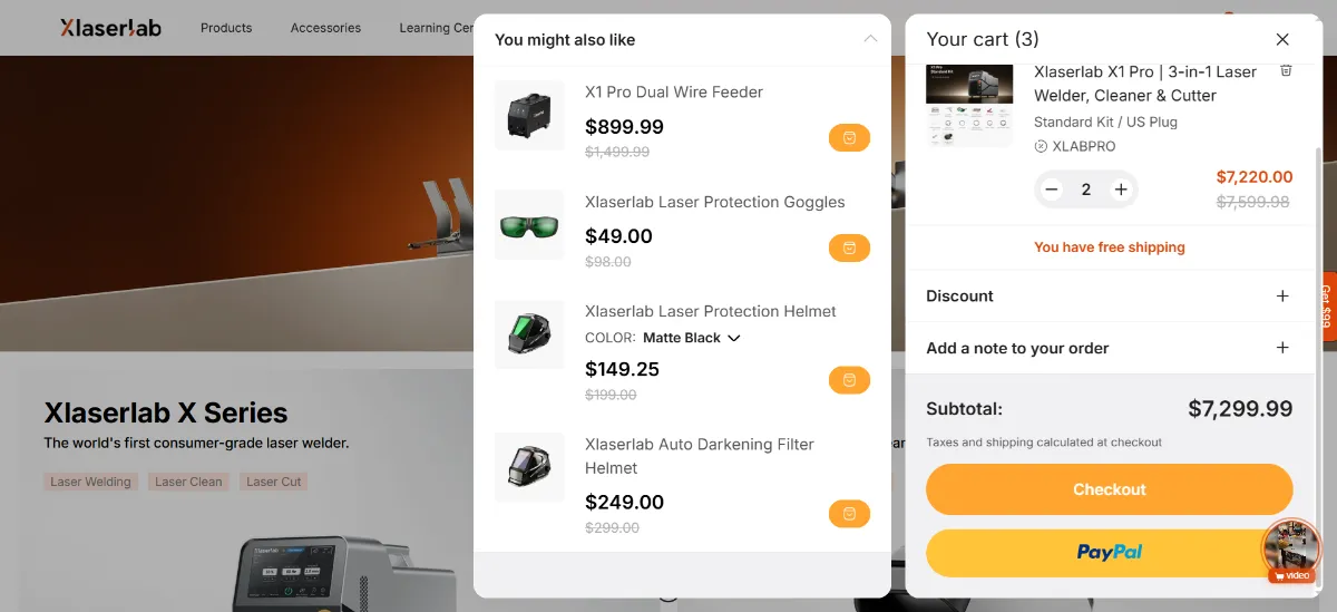 Step 2: Open your cart