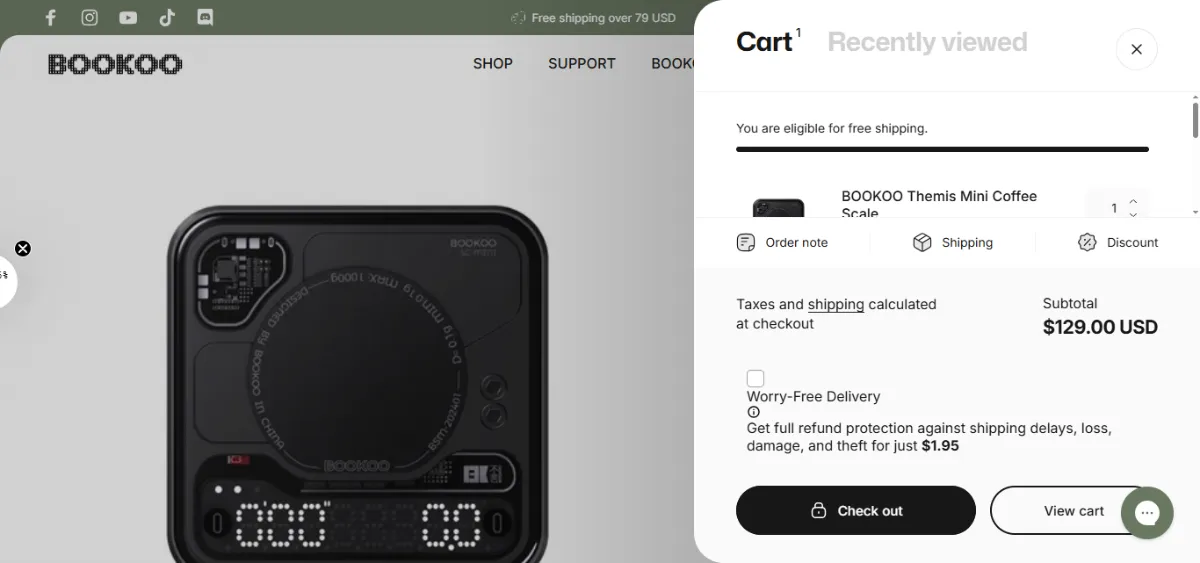 Step 2: Open your cart