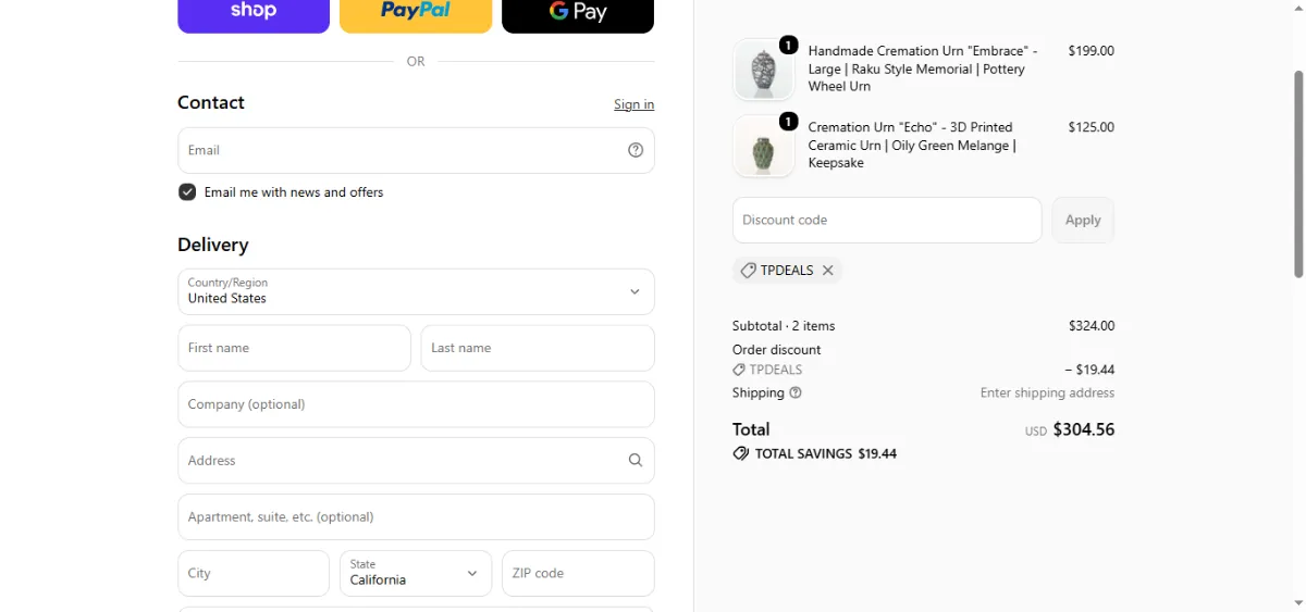 Step 3: Enter TPDEALS at checkout