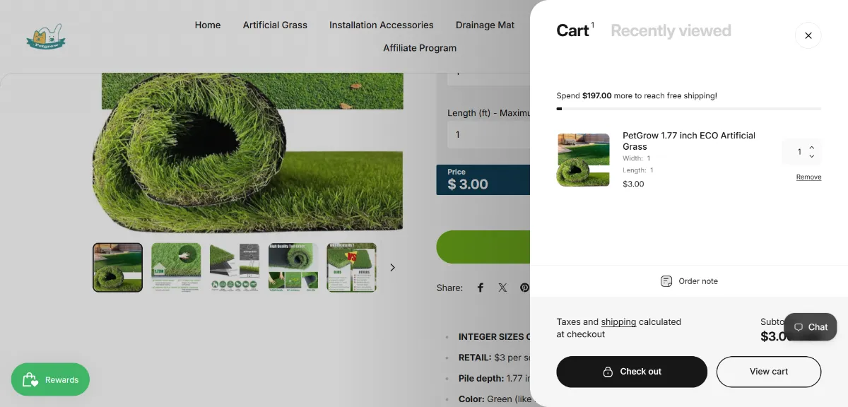 Step 2: Open your cart
