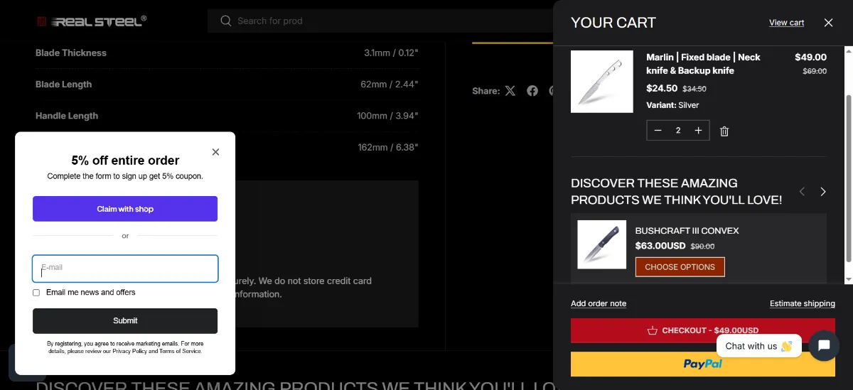 Step 2: Open your cart