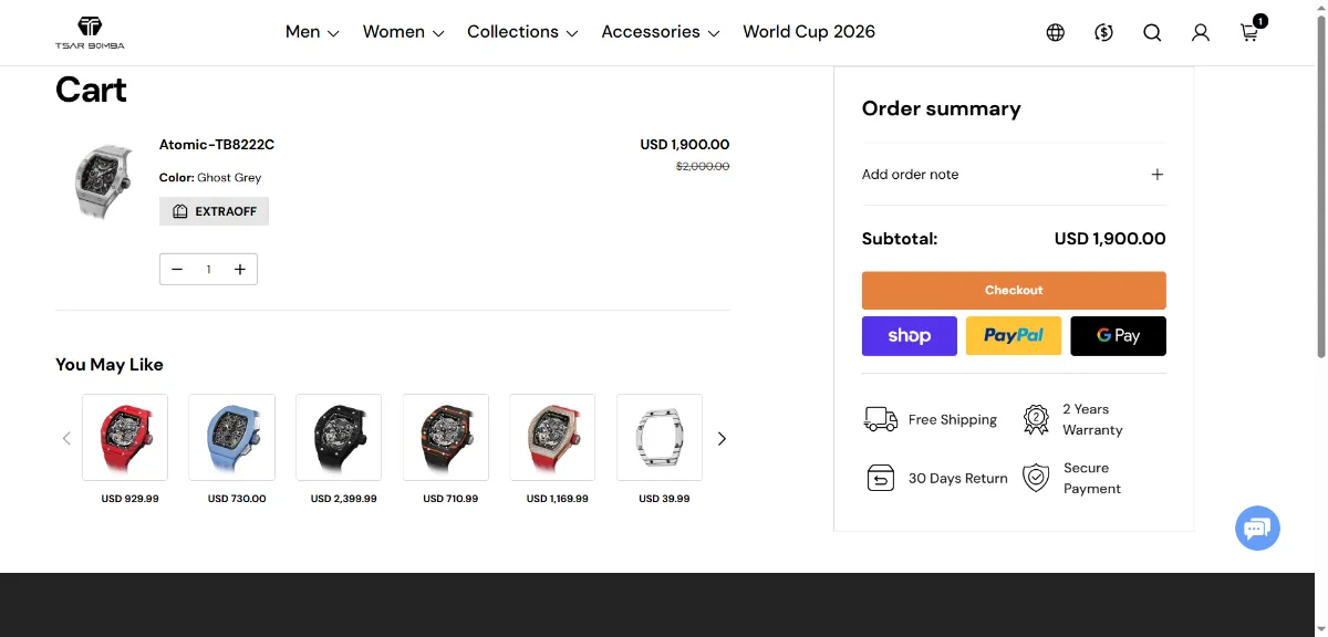 Step 2: Open your cart