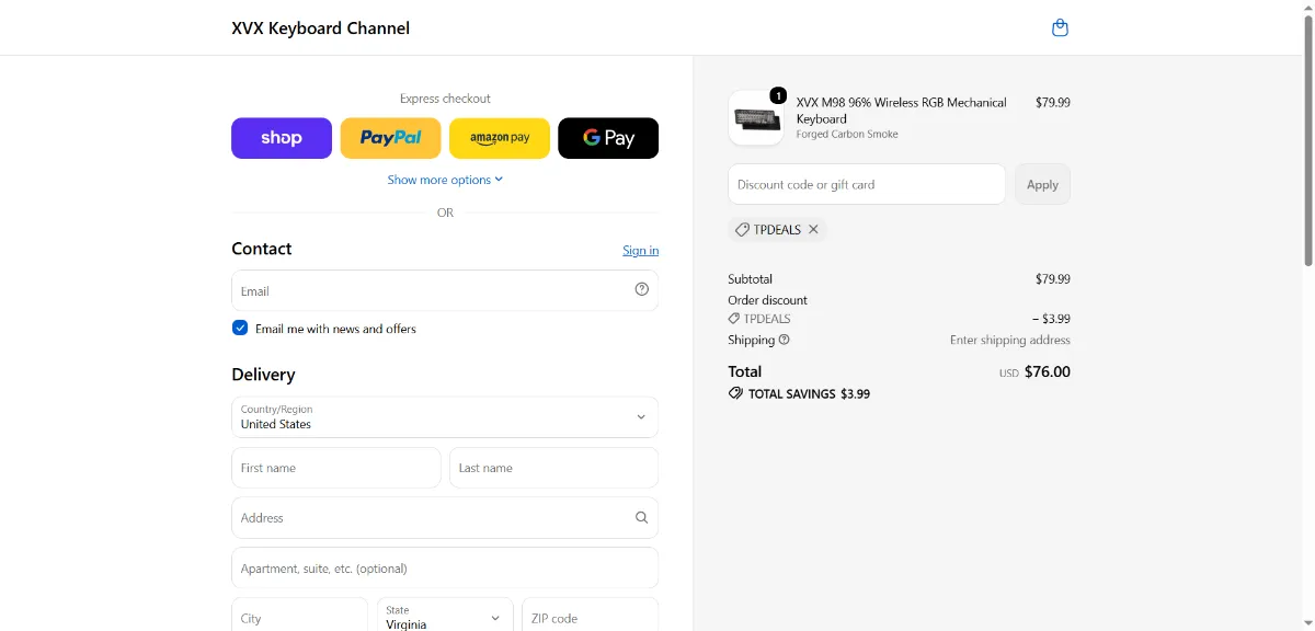 Step 3: Enter TPDEALS at checkout