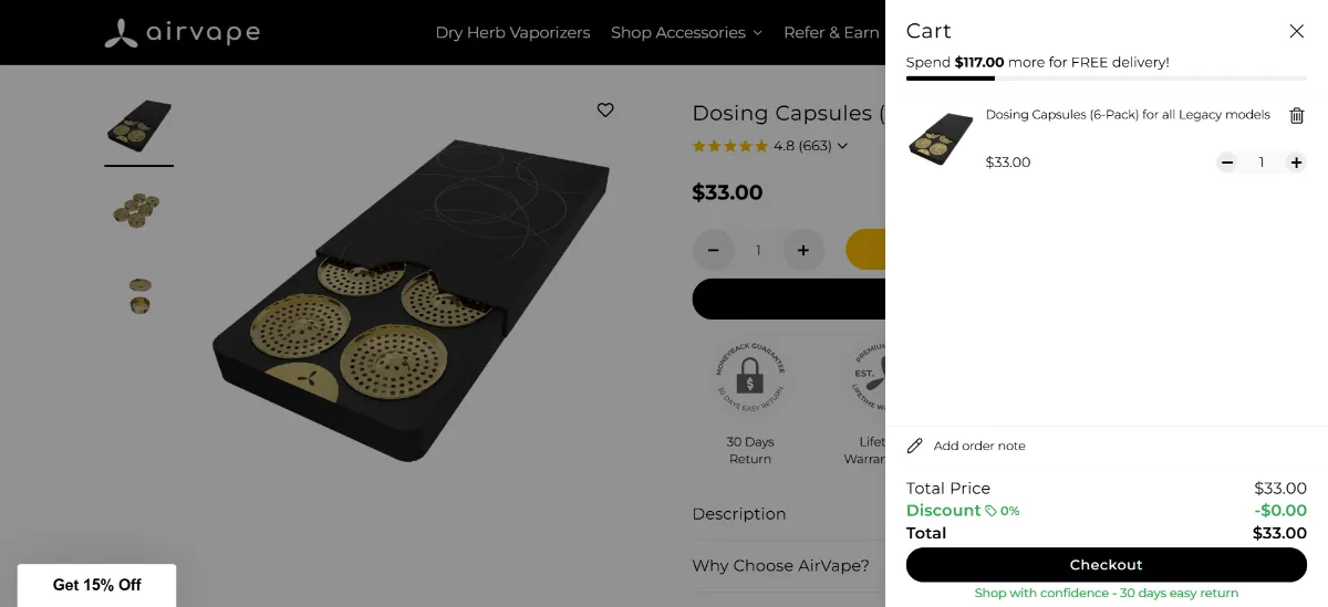 Step 2: Open your cart