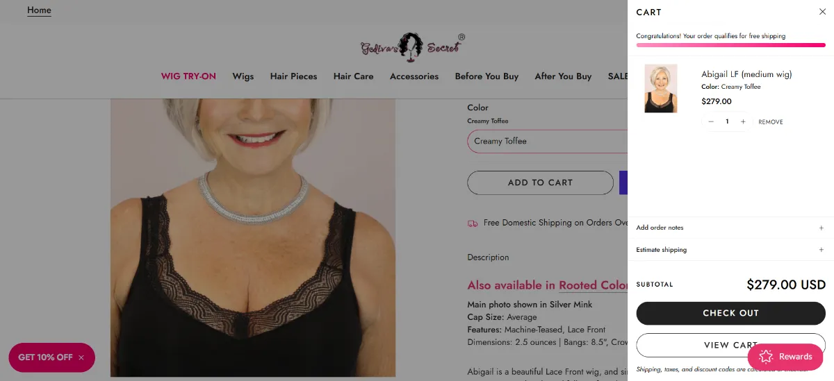 Step 2: Open your cart