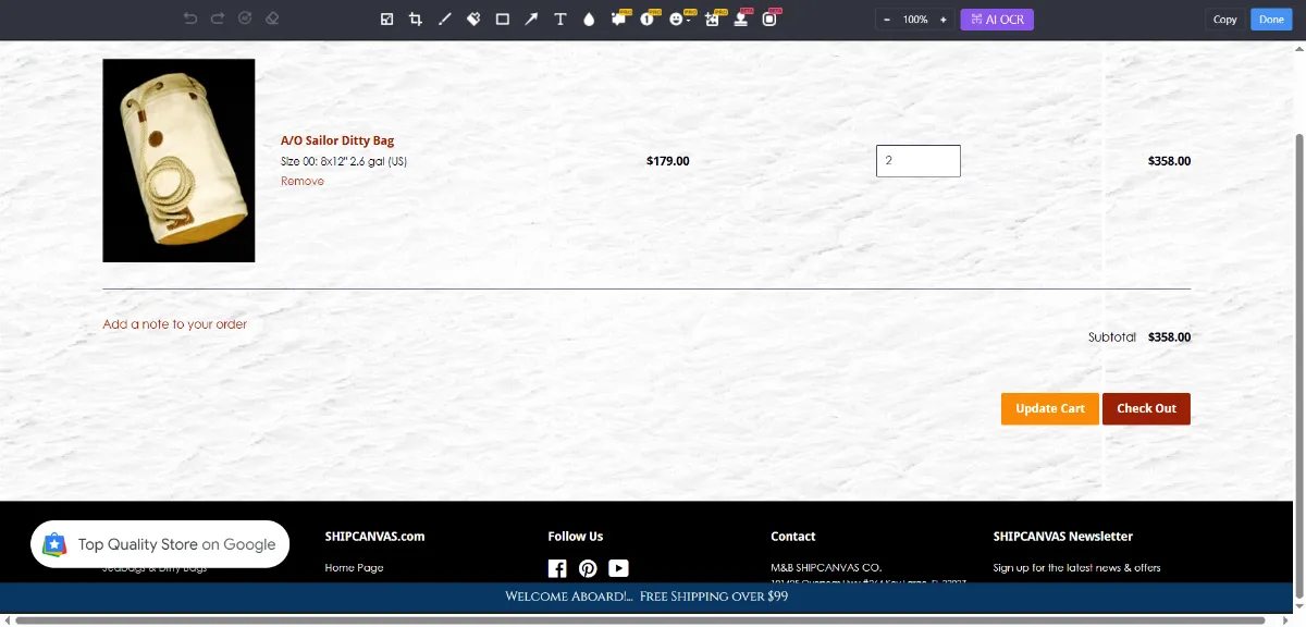 Step 2: Open your cart