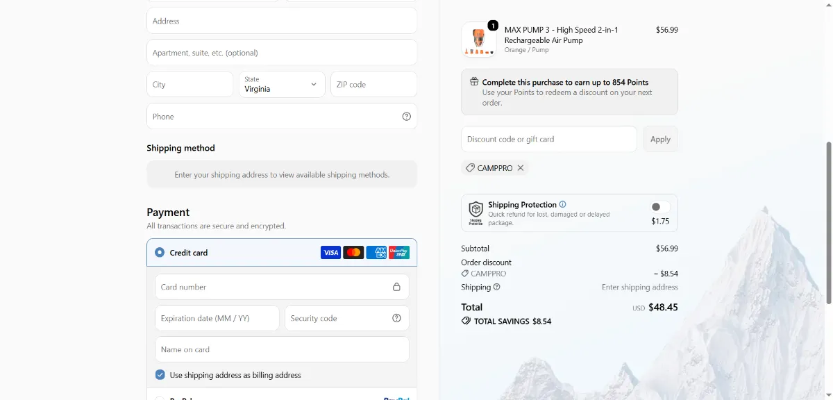 Step 3: Enter CAMPPRO at checkout