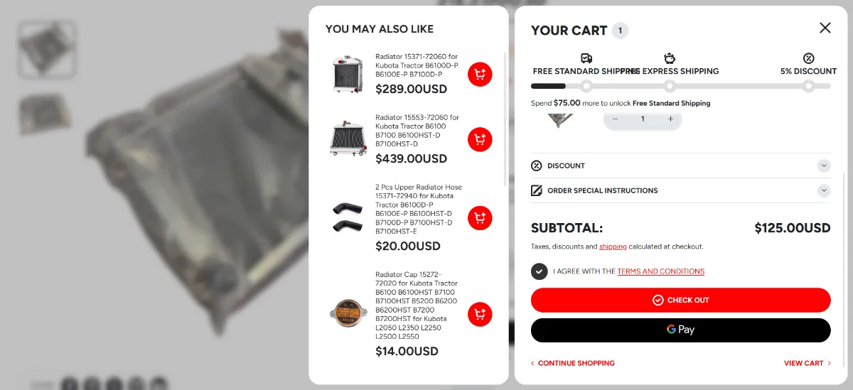 Step 2: Open your cart