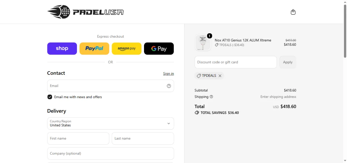 Step 3: Enter TPDEALS at checkout