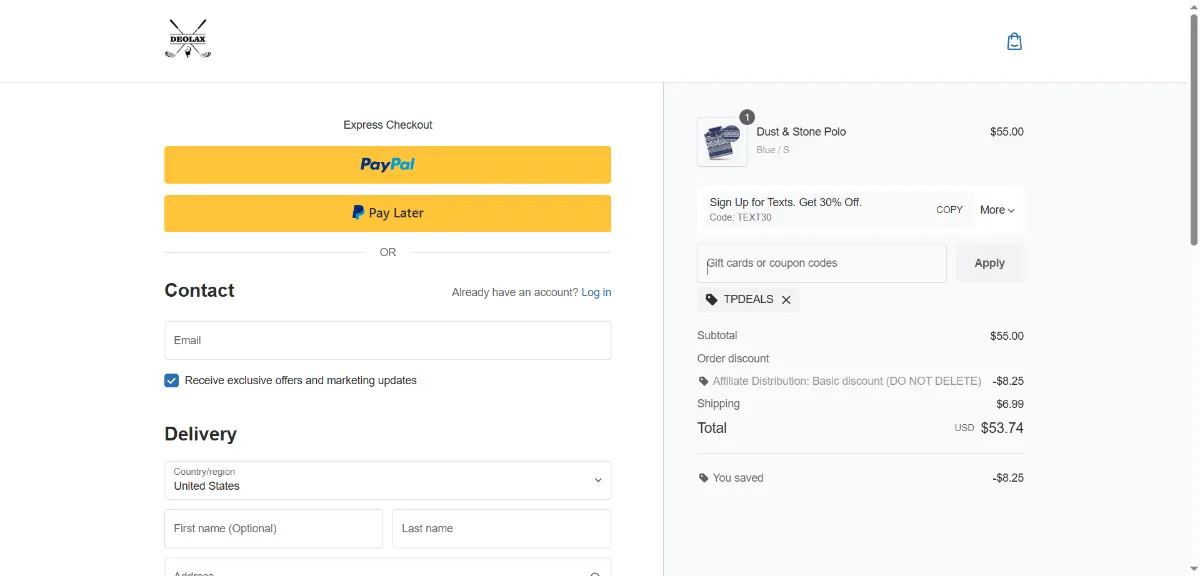 Step 3: Enter TPDEALS at checkout