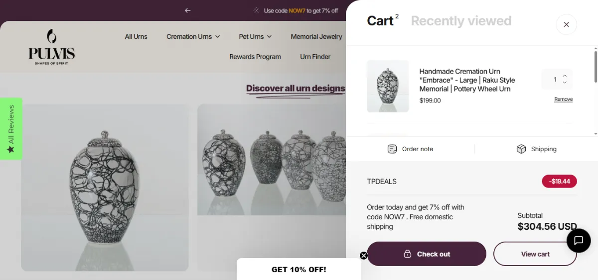 Step 2: Open your cart