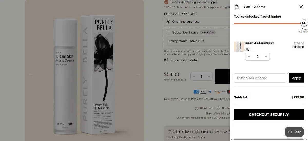 Step 2: Open your cart
