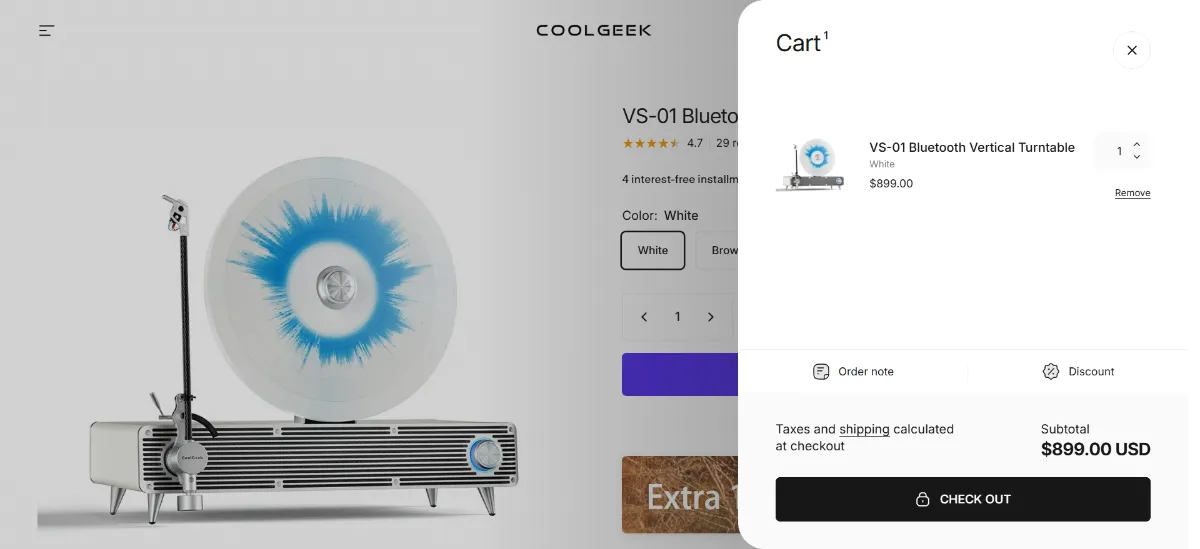 Step 2: Open your cart