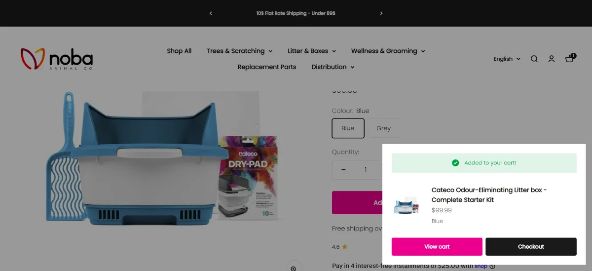 Step 2: Open your cart