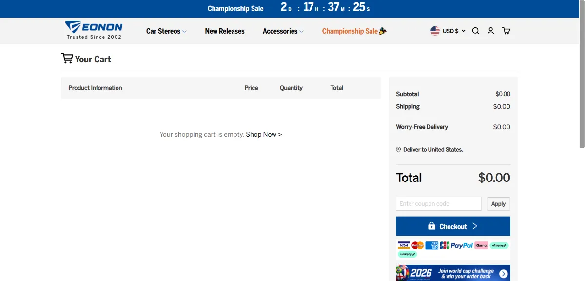 Step 2: Open your cart