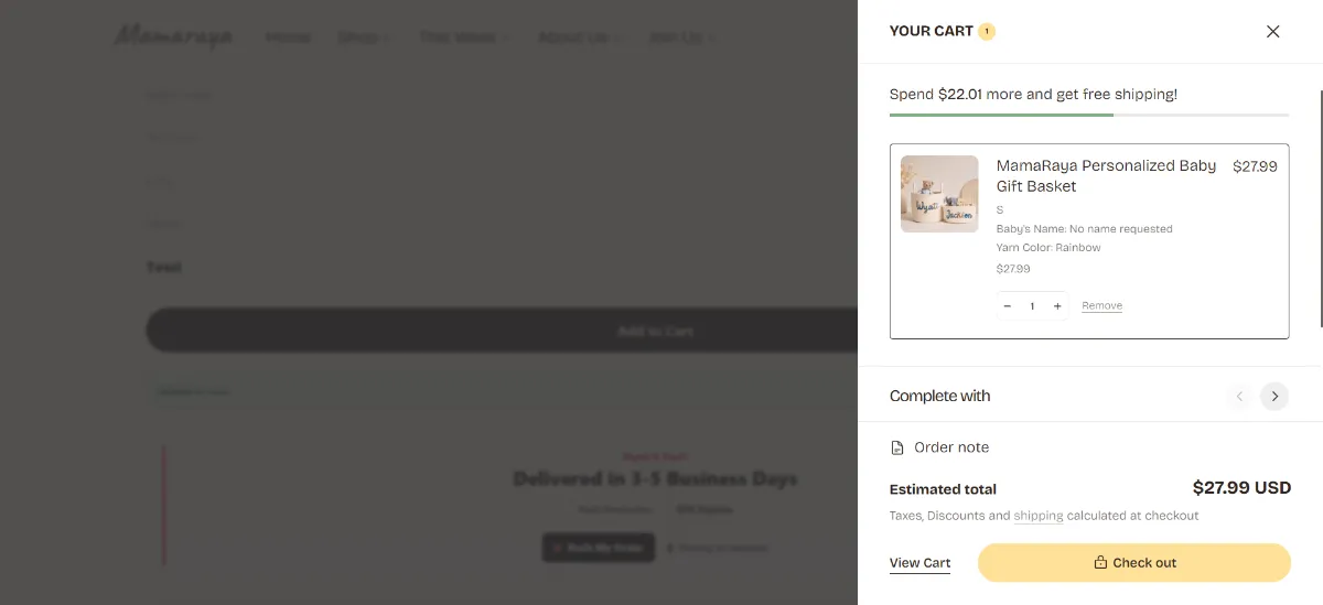 Step 2: Open your cart