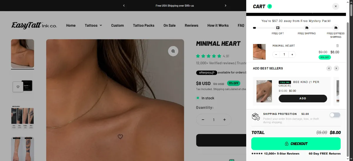 Step 2: Open your cart