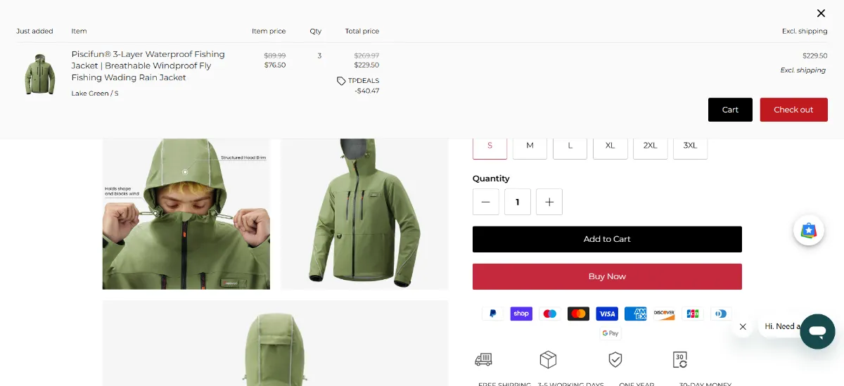Step 2: Open your cart