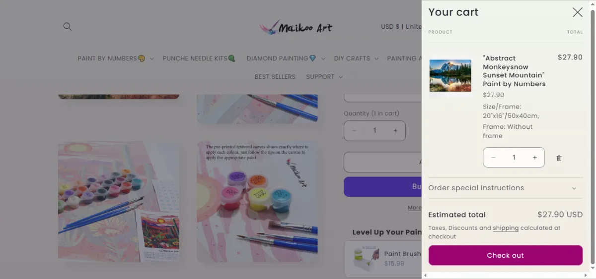 Step 2: Open your cart