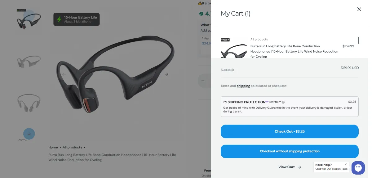 Step 2: Open your cart