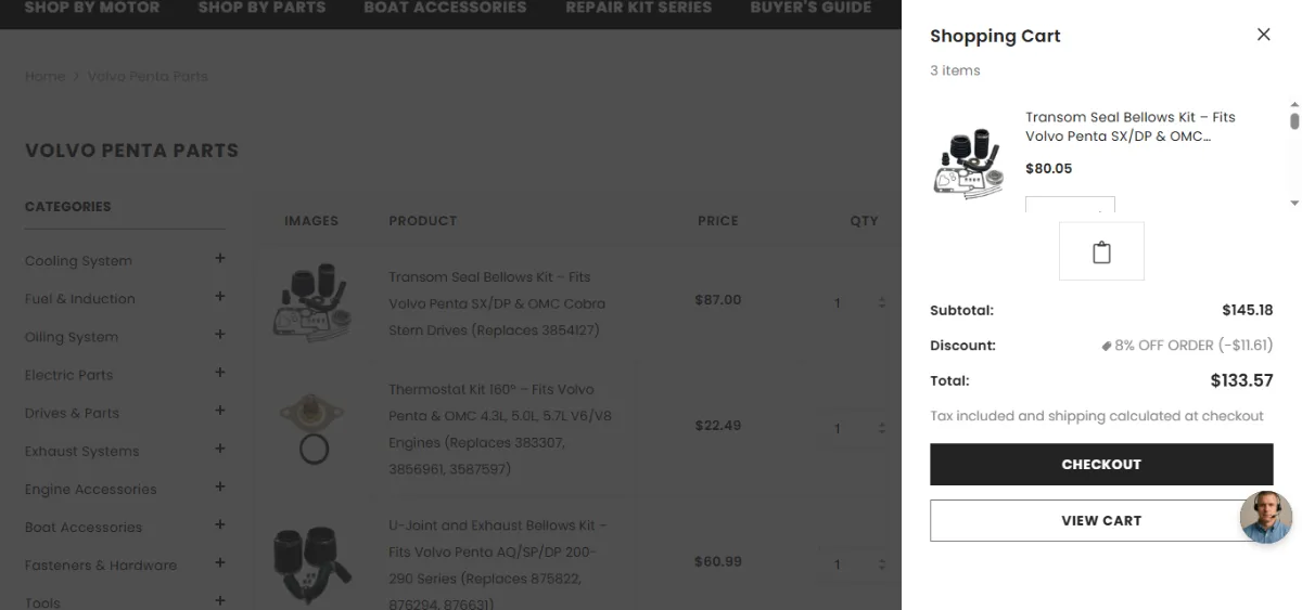 Step 2: Open your cart