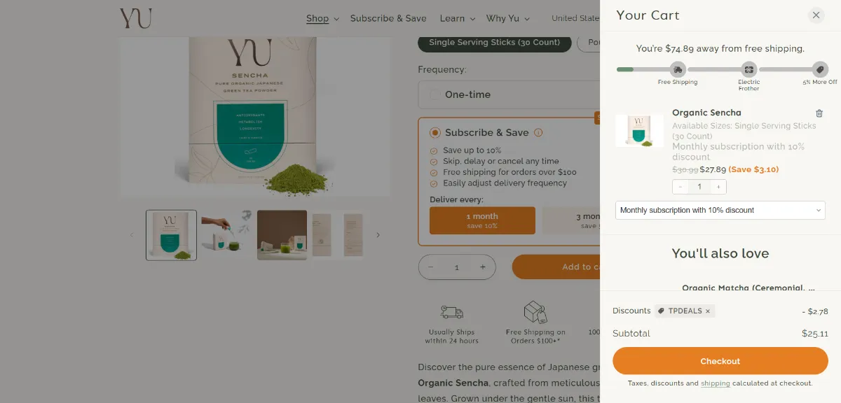 Step 2: Open your cart