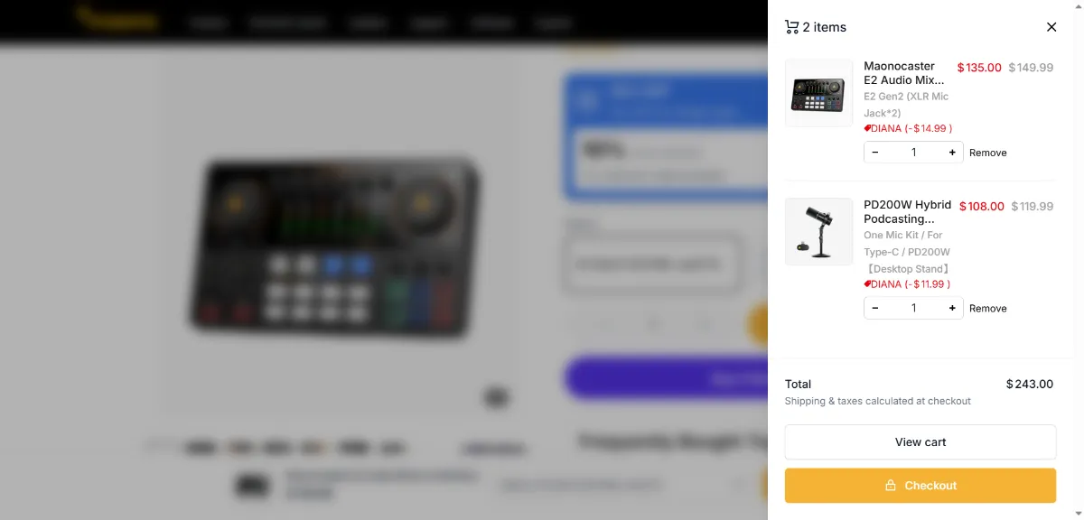Step 2: Open your cart