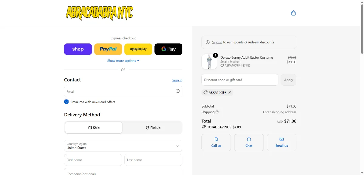 Step 3: Enter ABRA10OFF at checkout