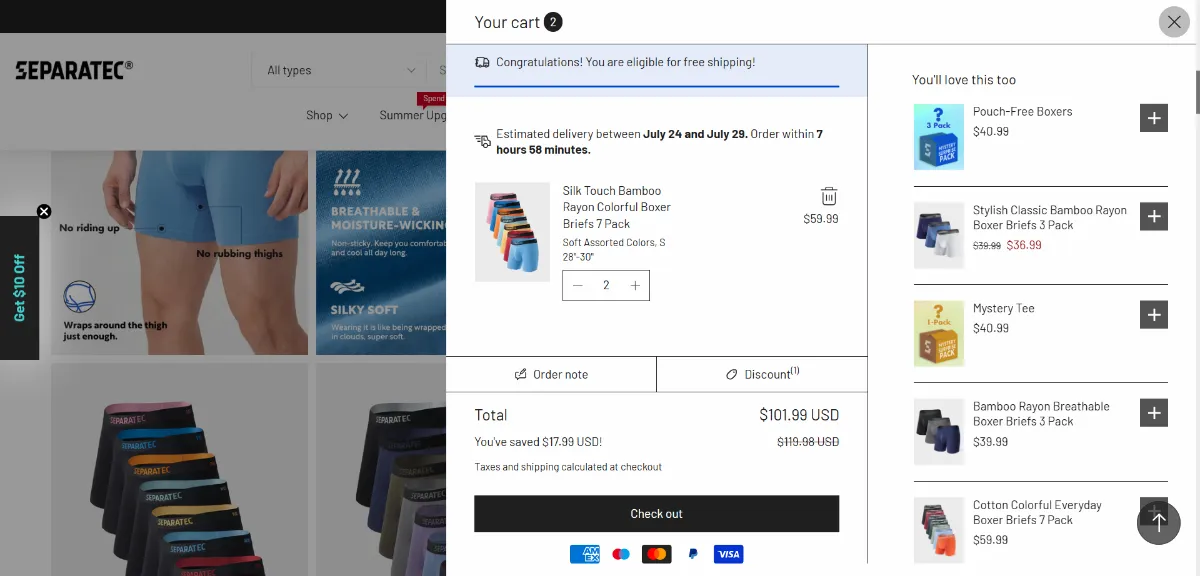 Step 2: Open your cart