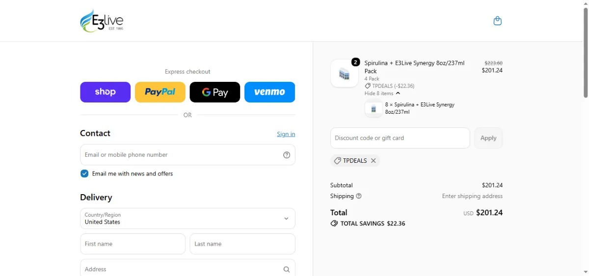 Step 3: Enter TPDEALS at checkout