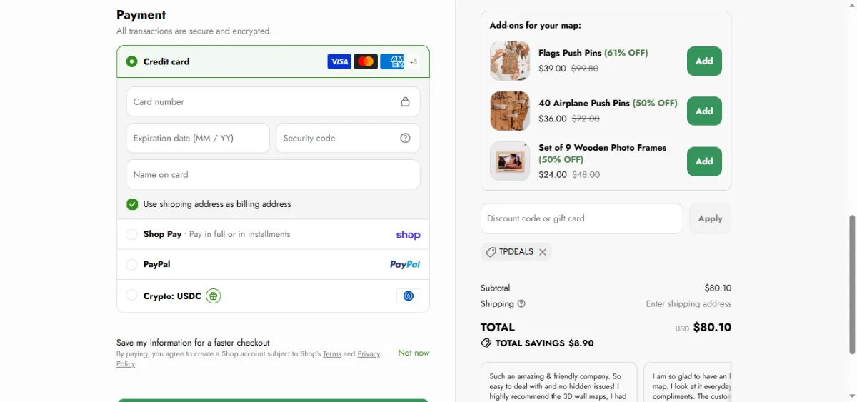 Step 3: Enter TPDEALS at checkout