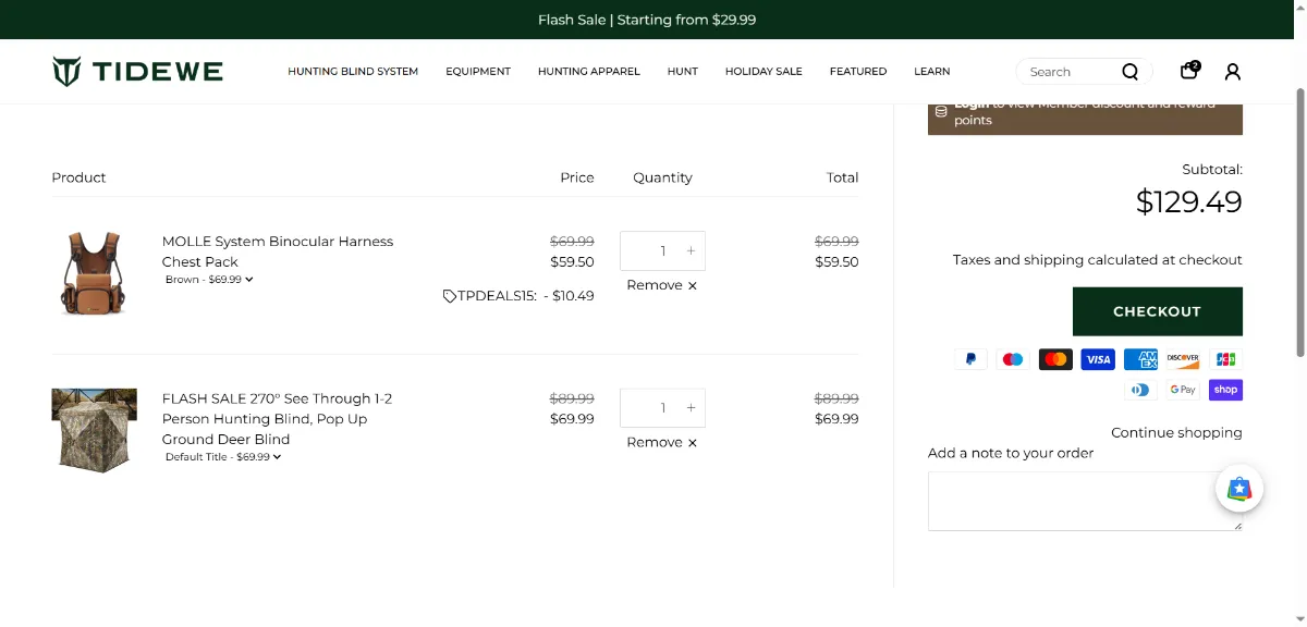 Step 2: Open your cart