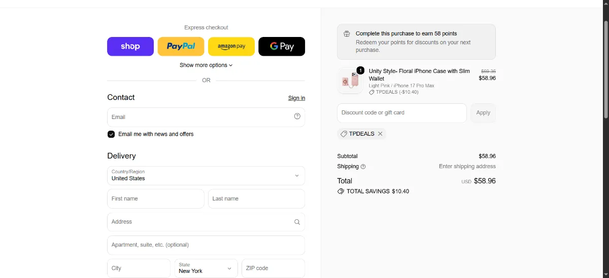 Where to enter the Custype discount code at checkout
