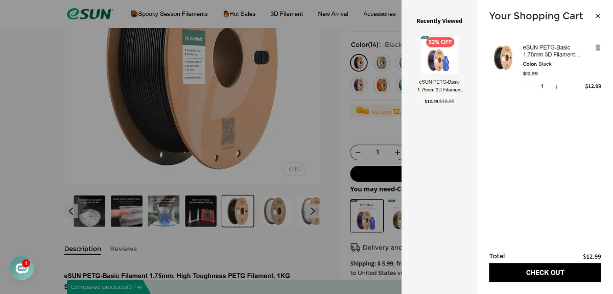 Step 2: Open your cart