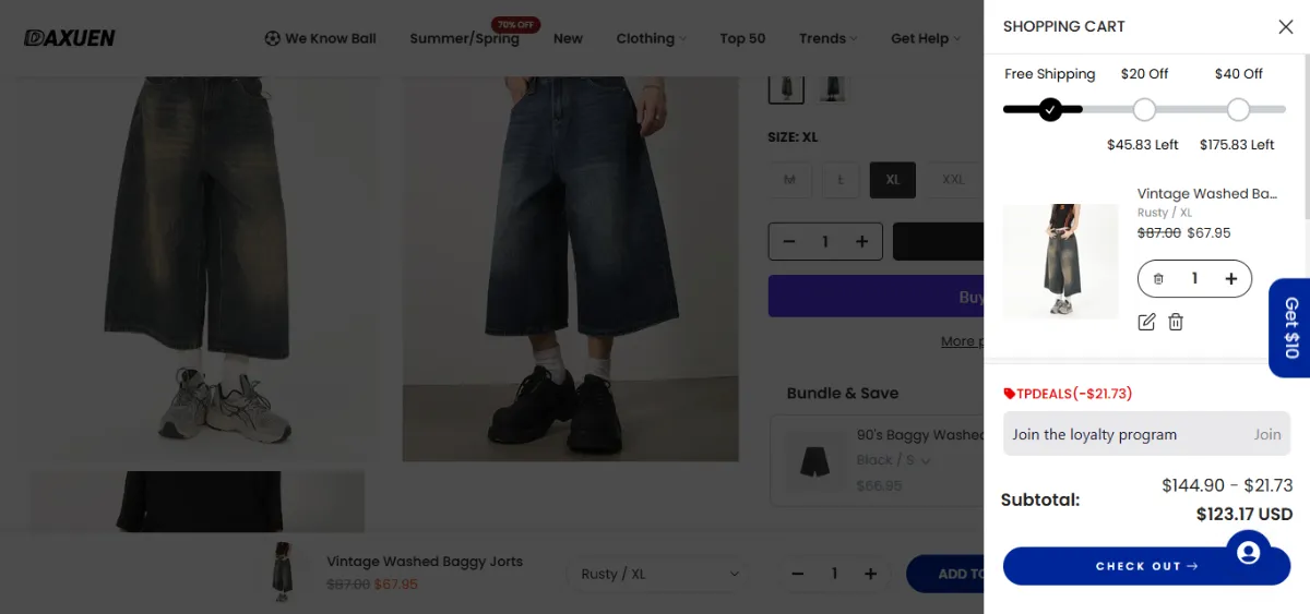 Step 2: Open your cart