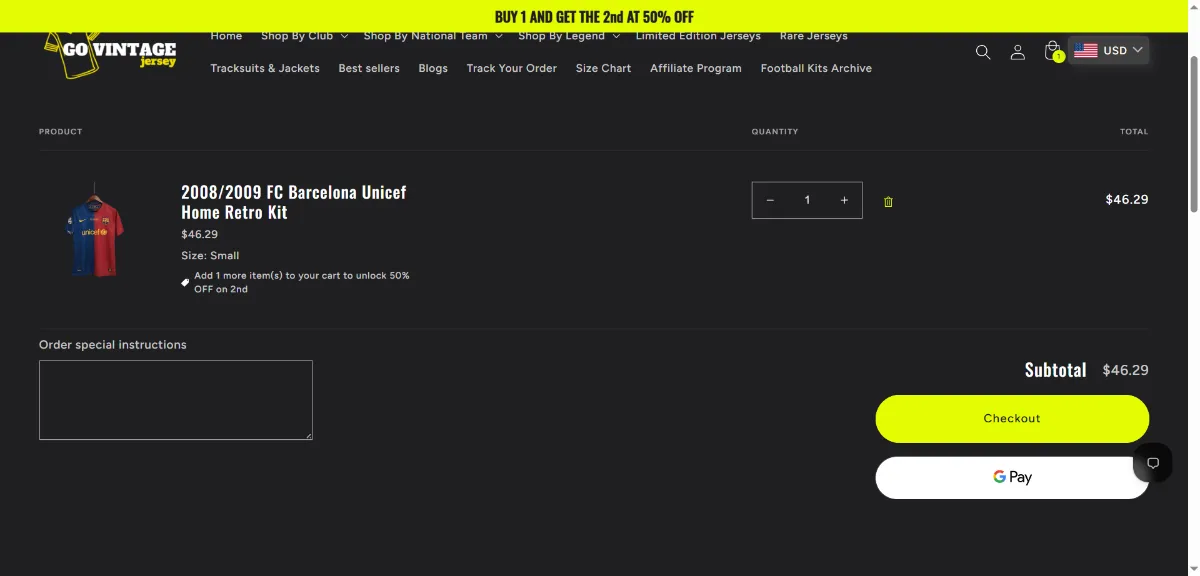Step 2: Open your cart
