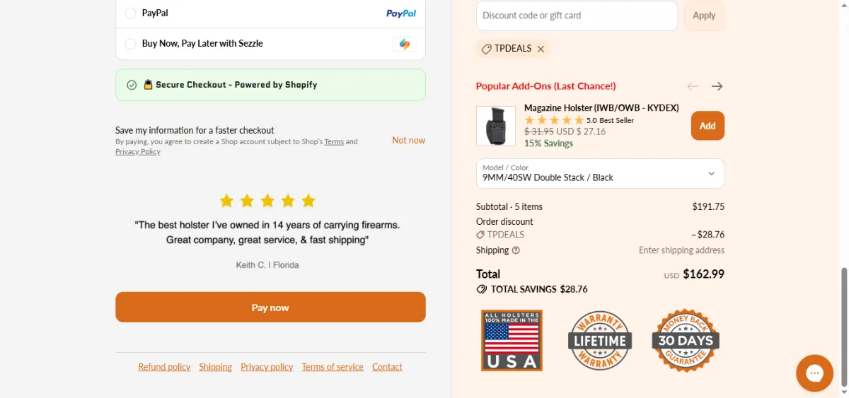 Step 3: Enter TPDEALS at checkout
