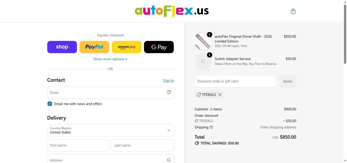 Step 3: Enter TPDEALS at checkout