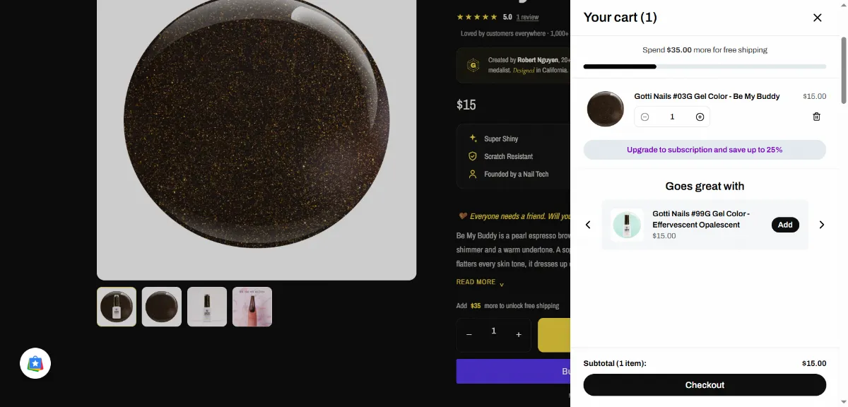 Step 2: Open your cart