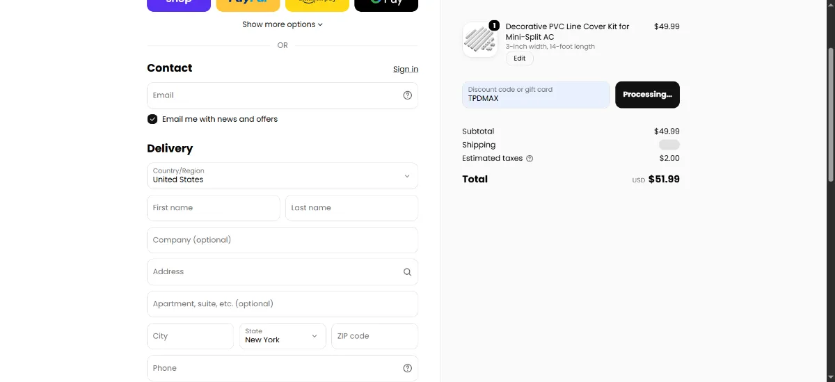 Where to enter the TOSOT Direct coupon code at checkout