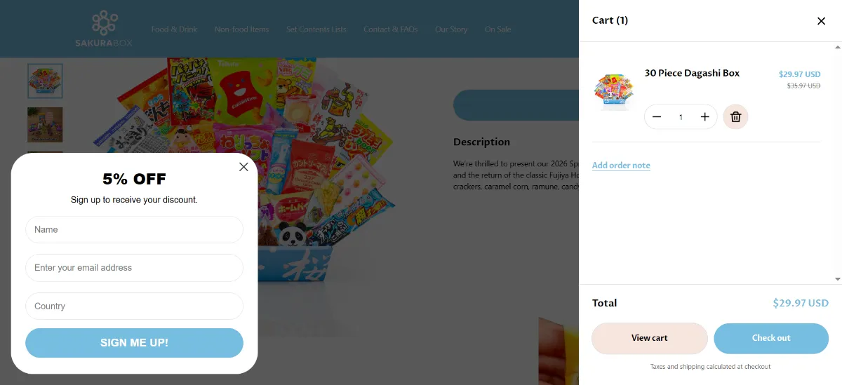 Step 2: Open your cart