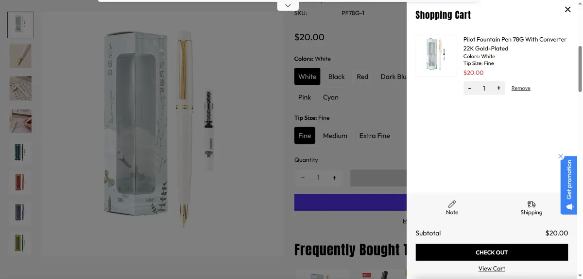 Step 2: Open your cart